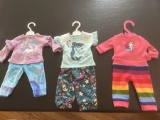 Three Pairs Of Doll Pajamas Will Fit American Girl Sophia My Life 18 Inch Dolls