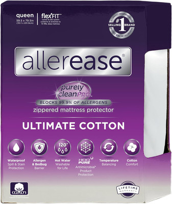 Allerease Ultimate Allergy Protection and Comfort Zippered Mattress Protector, Q