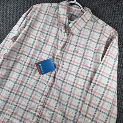 Columbia Omni Shade Plaid Shirt Womens XXL Multicolor Grid Stripes Vented NWT