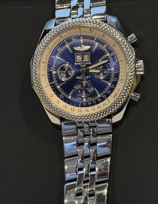 Breitling Bentley 6.75 A44362 48mm Blue Dial Automatic Chronograph SS