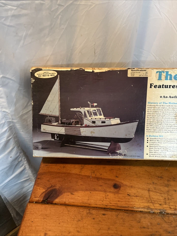 MIDWEST PRODUCTS MAINE LOBSTERBOAT WOOD DISPLAY MODEL KIT #953 - Image 2 of 4