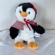 Aurora CHARLOTTE Baby Penguin 9" Plush Herringbone Cape Bow Stuffed Animal