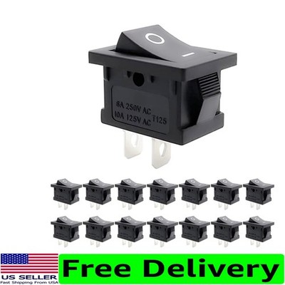 Durable 15 Pcs SPST On/Off Rocker Switch - Compact and Reliable for DIY Projects