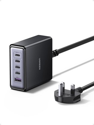 UGREEN 65W USB C Ladegerät 5-Port Ladestation GaN Schnellladegerät kompatibel mit