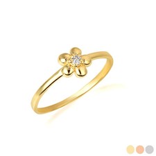 Gold Diamond Daisy Flower Ring (Available in ...