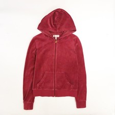 Vintage Juicy Couture Velour Track Jacket Womens Size Red Y2K