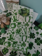 Colordrift St. Patrick's Day 2-pack Kitchen Towels Luck of the Irish Shamrocks  