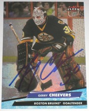 GERRY CHEEVERS SIGNED 22-23 FLEER ULTRA BOSTON BRUINS CARD AUTOGRAPH AUTO!!!