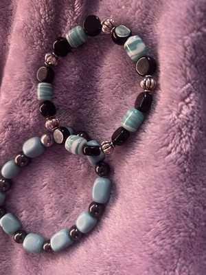 Hand Made Natural Stone and Glass Beaded Bracelet