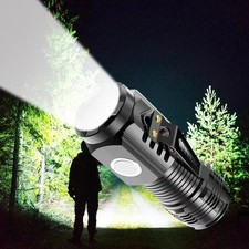 LED Strong Light Flashlight Rechargeable Multi functional for Long Ran