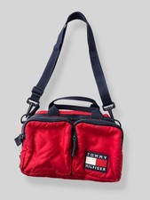 VINTAGE Tommy Hilfiger Red Puffer Messenger Bag