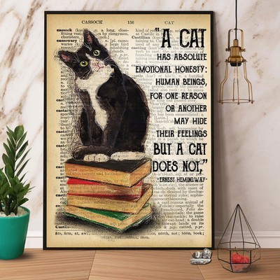 A Cat Has Absolute Emotional Honesty Paper Poster No Frame Matte Canvas Wall ...