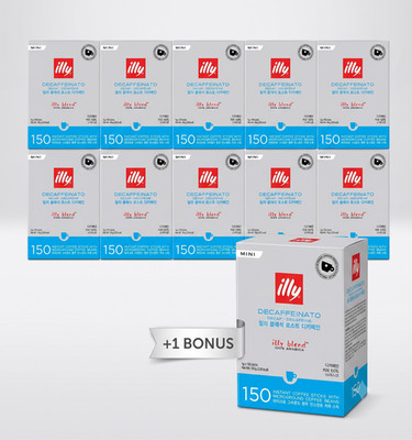 illy Decaf Mini Instant Kaffee Sticks Arabica 1g x 150ct x 10 Box Get 1 Free