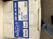 Premium Bond Paper 4 Rolls 36 x150 CAD Plotter Wide Format Printing High Quality