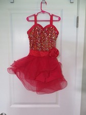 Red Sequin Tap Dance Costume with Undershorts One Size Girls 4-7 
