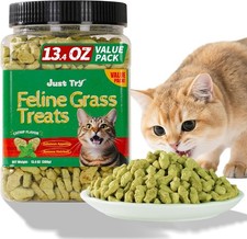 13.4oz Cat Treats Hairball Control Natural Salmon Healthy Cat Grass Kitten Snack