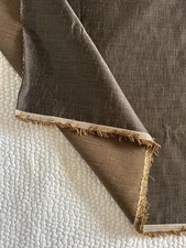 LUX DONGHIA, RUBELLI HEAVY BLACK BROWN SATINY SATEEN UPHOLSTERY FABRIC, 3.5 Y