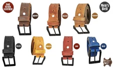ELW Full Grain Leather Belt for Men - Size 1.5”(3.8 cm) Wide & 32" to 46" Length