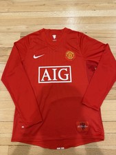 Authentic Nike Manchester United Red AIG Jersey Men's Small