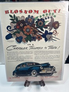 Original Magazine Ad CHRYSLER Car Tailored To Taste BLUE HT Blossom Out VTG 1941