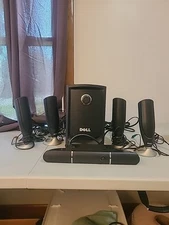 Dell MMS 5650 Surround Sound Home Theatre System PC 4 Speakers + Subwoofer CLEAN