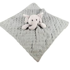 Gray Elephant Security Blanket Lovey Plush Baby Comforter 14 Toy Nubby Fabric