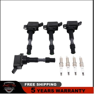 4pcs Ignition Coils + 4pcs Spark Plugs for 2017-2022 Kia Optima Forte5 2.0L L4