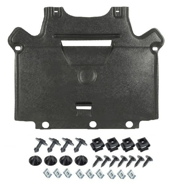 Protection sous moteur avec set de fixation pour berline Audi A4 B8 de 2006 à 2016 en plastique noir
