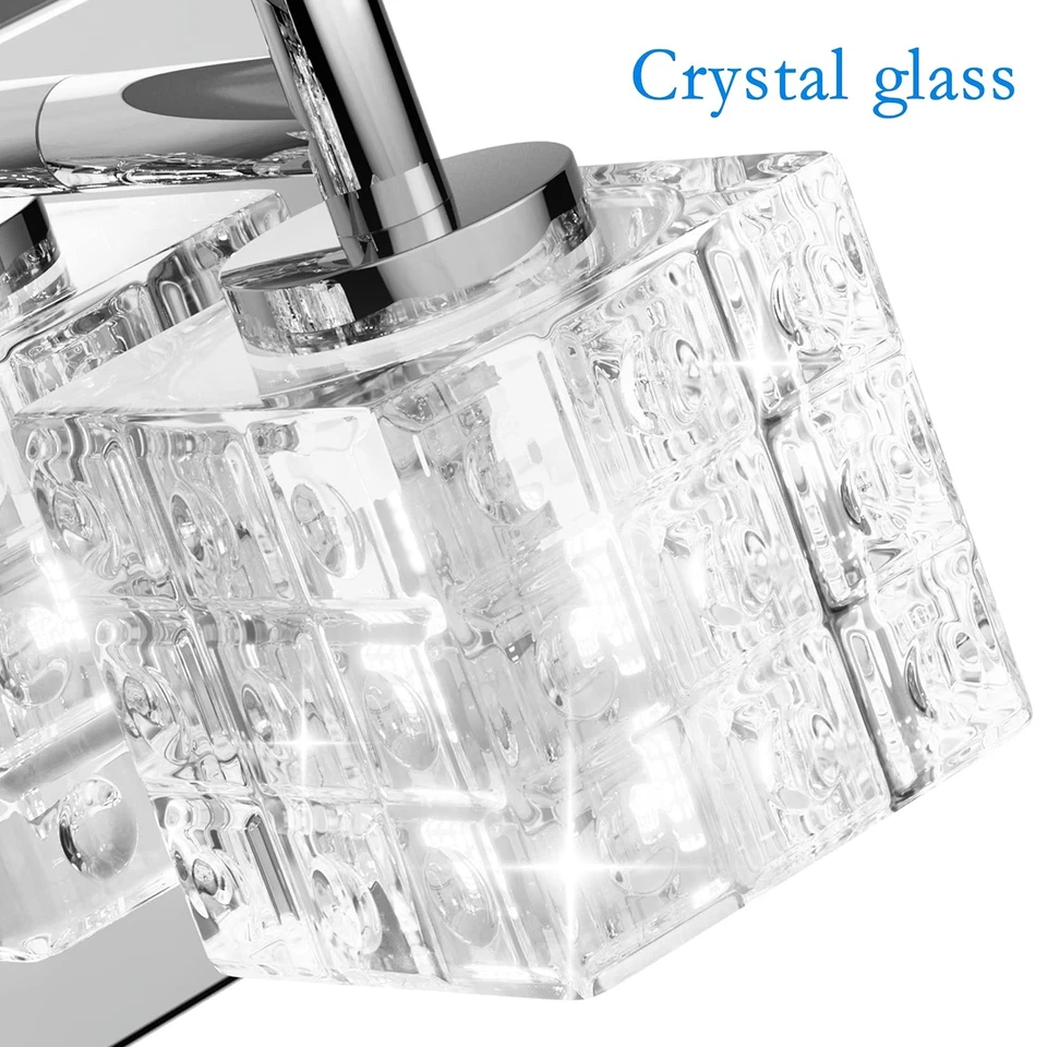 Luz de vaidade Ralbay 3 luzes cristal banheiro moderno LED cromado---- - Imagem 2 de 4