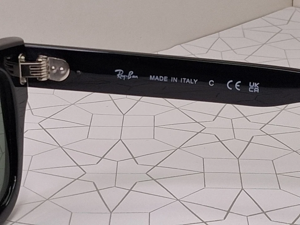 Ray Ban MR. BURBANK, negro brillante con lentes verdes G-15. Hecho en Italia. RB2283 Nuevo Foto 4 de 4