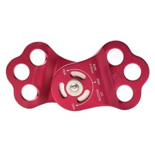 30KN Rock Climbing Aluminum Triple Attachment Pulley Hitch for 13mm Rope Red