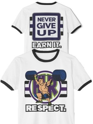 John Cena Respect Earn It White Ringer T-shirt