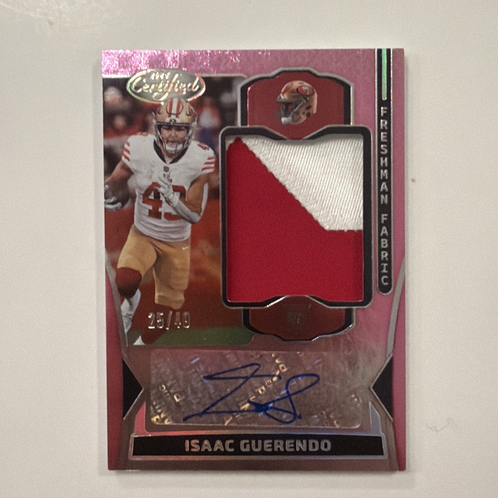 Isaac Guerendo Panini Certified Freshman Fabric Mirror Signatures #FMSIGO Teal