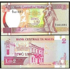 MALTA 2 Liri L. 1967 (1994) - UNC - Pick 45a