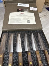 Case xx Knives Stainless  Hand Crafted 6X Steak set walnut wood kitchen cutlery