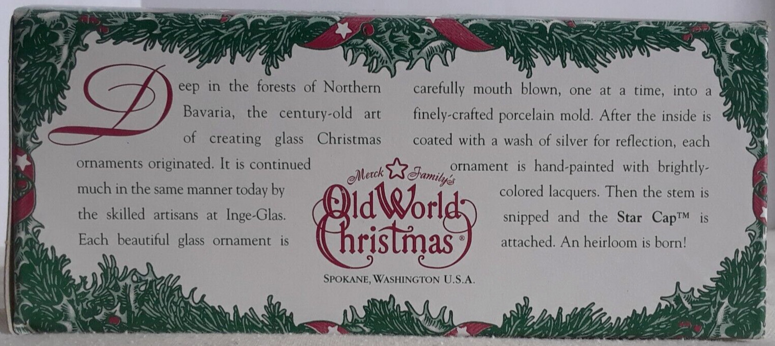 Merck Family’s Old World Christmas Ornament 2000 Champagne Bottle 5" Blown Glass