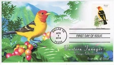 AO-4884-2, 2014, Songbirds, First Day Cover, Add-on Cachet, Standard Postmark, W