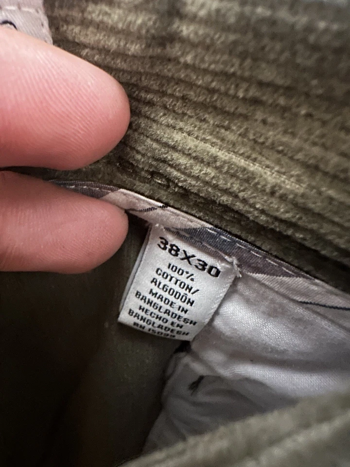 Pantalones De Colección Pana Pierna Recta Calce Regular Para Hombre 38x32 Covington NUEVO Verde Foto 4 de 4