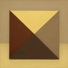 Medium Abstract Painting 2x2 ft. Post-Modernism Geometric Demrin Cubism II NEW