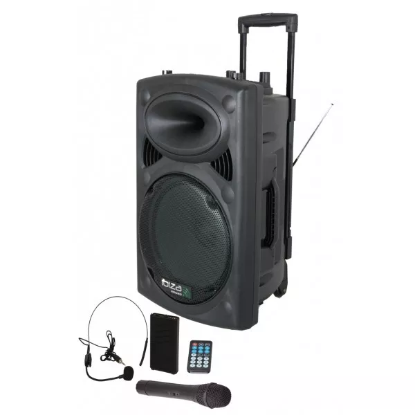 Ibiza Sound Portable Battery Powered Bluetooth PA System 700W Wireless  Radio Mic