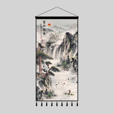 景徳鎮 パステル磁器板画黄山迎客松応接間 玄関 茶室書斎掛屏 装飾品 工芸品置物 景徳鎮パステル陶板画江山多嬌 応接間玄関茶室書斎装飾品置物
