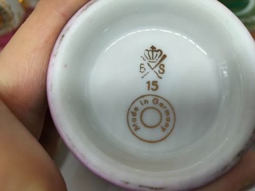 6 tazze ceramica porcellana rivestimento oro made in Germany - Foto 3 di 9