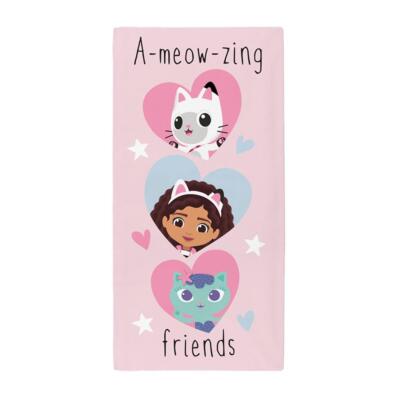 Gabby's Dollhouse Badehandtuch 100% Baumwolle Rosa 140x70cm A-meow-zing Friends