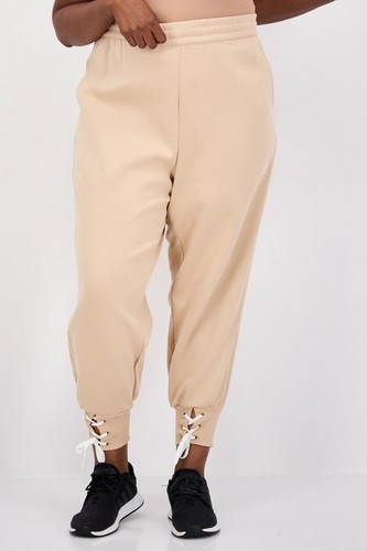 Adidas Track Pants Womens Plus 3X Magic Beige Laced Cuff Regular Fit Jogger NEW