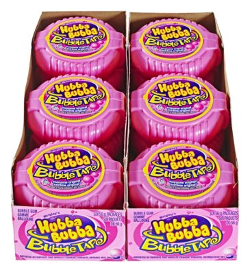 Hubba Bubba Bubble Tape, Awesome Original, 6 Feet of Gum, (Pack of12)