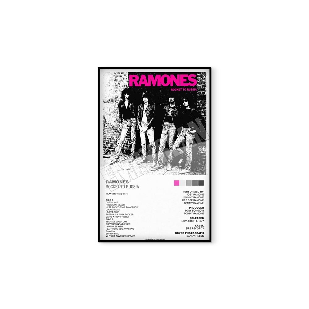 Ramones Rocket To Russia Vinyl Record LP Album Concept Poster Art Ramones Rocket To Russia Vinyl Record LP Album Concept Poster Art