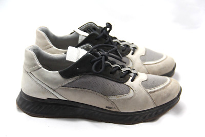 ECCO St.1 Lite Luxe Sneaker Shoes Women's 10 EU 41 Gray Black Leather Lace-Up