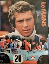 Le Mans 1971 Steve McQueen Original 22x17 Porsche Auto Racing Movie Poster RARE