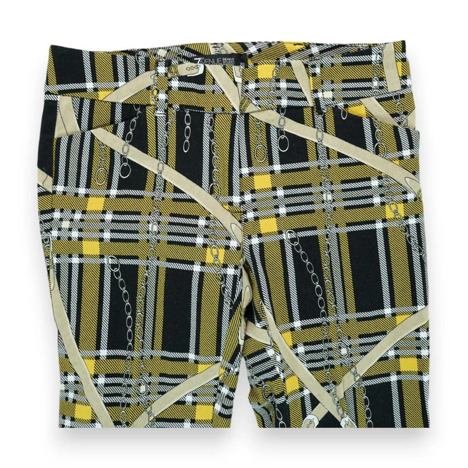 Pantalones para mujer 7th Avenue Design Studio talla 2 a cuadros con estampado de cadenas Foto 3 de 4