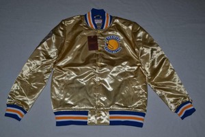 golden state warriors mitchell & ness nba men's tough season satin jacket